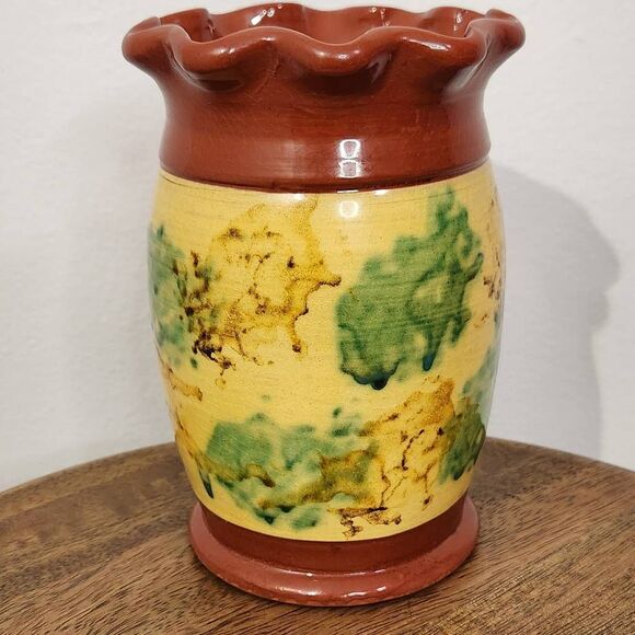 Jeff White Redware Vintage Pottery Vase Redware Pottery 1986 Vintage Redware - Picture 5 of 9